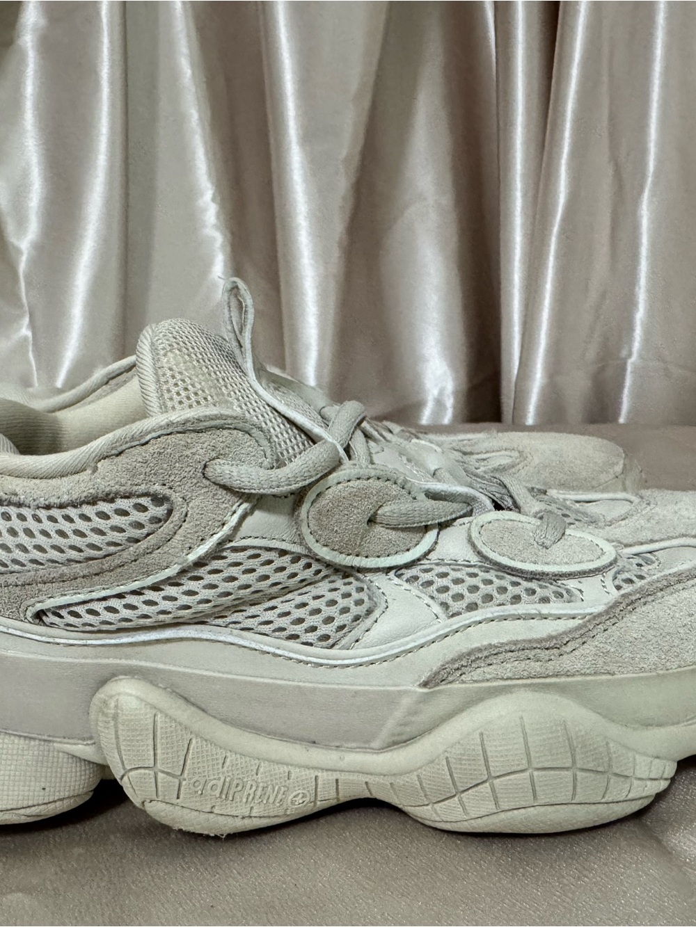 Yeezy Men's Cream/Tan Chunky Mesh & Suede Sneakers